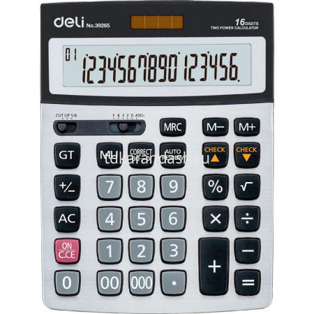 Калькулятор 16 разрядов 210х155х35мм серый E39265