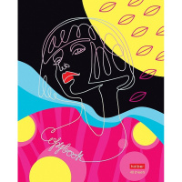 Тетрадь А5 48л клетка "Незнакомки" на скобе 3D фольга матовая ламинация 5 дизайнов 070909