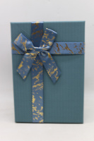 Коробка подарочная с бантом "Сине-зеленая" 19х12х6,5см, картон 11481-24