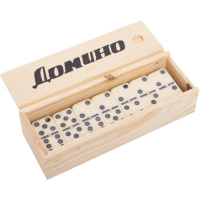 Домино в деревянной коробке 18х6х4см (размер кости 2х4,5см) 4807D
