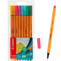 Набор капиллярных ручек 8цв 0,4мм "Stabilo point" пастельные цвета, пластиковый блистер 88/8-01