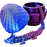 Фигурка 3D "Дракон" 22см подвижный, в яйце 8,5х6см, пластик, 6 цветов 11267-24