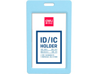 Бейдж 67х110мм вертикальный, пластик голубой 8343