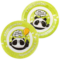 Набор тарелок "Панда С Праздником!" 23см 6шт бумажные P 6069063