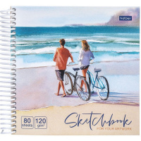 Скетчбук 17х17см 80л 120г/м2 "Красота мгновения" евроспираль, твердая обложка 077358