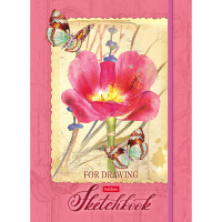 Скетчбук А5 14,5х21см 80-50л 100г/м2 "Мелодии Прованса" на резинке, твердая обложка 049374