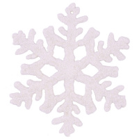 Набор новогодних украшений Снежинка 10см, 2шт/уп, с блестками, белый Y1587-14/SH33-14336