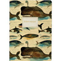 Тетрадь А5 40л клетка "Киты" прошитый блок матовая ламинация 7-40-001/63