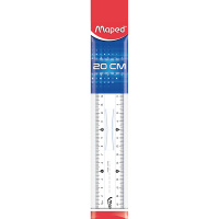 Линейка 20см с держателем, прозрачная, 2-градуировка, пластик 146108