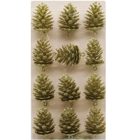 Набор ёлочных украшений 12шт "Шишки" 3,5х5см золото Y9927-24