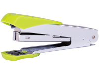 Степлер №10 12л глубина 50мм, со встроенным антистеплером, металл/пластик салатовый E0260