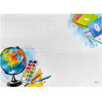 Пленка для труда "Глобус" 50х70см, прозрачная с рисунком пвх 130мкм 69108