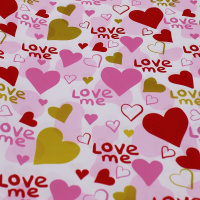 Бумага упаковочная 70см х 1м "Любовь. Love me. Розовая" односторонняя BJ7065