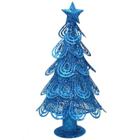 Ель настольная 30см голубая металл Y5299-17
