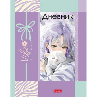 Дневник для 1-11 классов "Цветочный стиль" твердый переплет, глянцевая ламинация 094992
