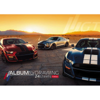 Альбом для рисования А4 24л "АвтоЛюкс" склейка, жесткая подложка, глянцевая ламинация 062528