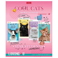 Тетрадь А5 48л клетка "Классные коты" на скобе 5 дизайнов 48Т5В1/086191