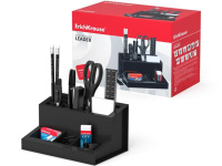 Набор настольный "Лидер" 11х19х13см 13 предметов, пластик, черный ЕК97