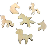 Набор миниатюр "Единорог 2" 4-6см 6шт фанера 3мм