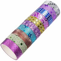 Клейкая лента 15мм х 2,6м узоры с блестками, цвет ассорти Y4963-17