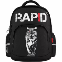 Рюкзак "Хищные звери. Тигр" 40х30х19см, 800гр, 2 отделения, 3 кармана, черный 12-002-219/01
