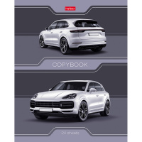 Тетрадь А5 24л клетка "Автомобили" на скобе 5 дизайнов 24Т5B1/012364