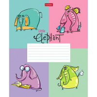 Тетрадь А5 24л клетка "Little Elephant" на скобе 5 дизайнов 24Т5В1/073417