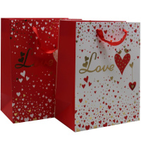 Пакет подарочный "Сердца" 18х23х10см 3 цвета 11513-24