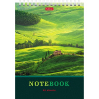 Блокнот А5 80л "Зелёные долины" клетка на спирали, жесткая подложка 081860