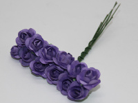 Цветок декоративный Роза 1,5см сиреневый 12шт/уп.Y3918-16
