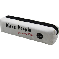 Пенал "Inscription" 19х5х5см квадратный, 1 отделение, текстиль, белый BB2396