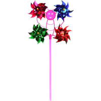 Ветрячок 4 вертушки Бабочка, голография, длина 42см 2039-372