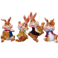 Магнит Заяц с деньгами 4х7см, 4 вида BT389