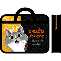 Папка с ручками 33х26х7,5см "Классный котик" пластик ПМ-А4-25