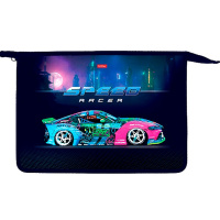 Папка на молнии А4 "City racing" 340х245х75мм 2 отделения с вкладышем, пластик AMt_07072