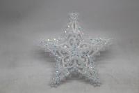 Ёлочное украшение "Звезда" 12х12см, акрил, прозрачное с блестками Y9864-24