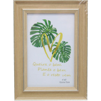 Рамка для фото 10х15см пластик, светло-коричневая/золото Y8649-19