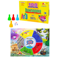 Игра-викторина "100 вопросов. Хочу знать" (фишки, кубик) ИН-7004