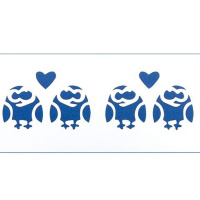 Трафарет пластиковый 10 х 25 см, Совы ST050