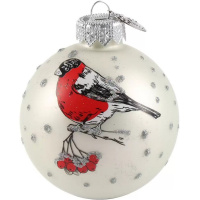 Шар 65мм "Веселый снегирь 3" в подарочной упаковке КУ-65-224175/3