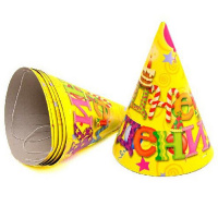 Набор карнав.колпачков "С Днем Рождения" 6шт F 6022693