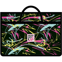 Папка с ручками А3 470х335х50мм "Цветная абстракция" на молнии пластик ПМ-А3-26