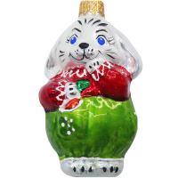 Ёлочное украшение "Умный зайчик" h-7см в подарочной упаковке ФУ-624