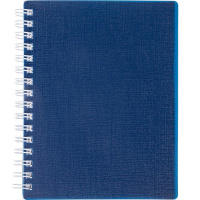 Записная книжка А6 80л "Canvas. Синяя" клетка, на спирали, пластиковая обложка 081650