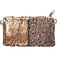 Пенал "Glam" 21,5x12,5x1см плоский, текстиль с двухсторонними пайетками, золотой 7024905