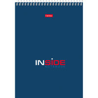 Блокнот А5 80л "INSIDE" клетка жесткая подложка на гребне 80Б5B1гр/004881