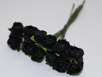 Цветок декоративный Роза 1,5см черный 12шт/уп. Y3918-16