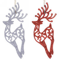 Набор ёлочных украшений 3шт "Олень" 15см 6 цветов пластик Y3764-16