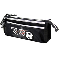 Пенал "Футбол" 21х9х6см прямоугольный, 3 отделения, текстиль, раскладной, черный BD22140