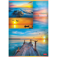 Тетрадь А4 96л клетка "Гаснет день в безбрежных небесах" на скобе 96Т4В3/047083